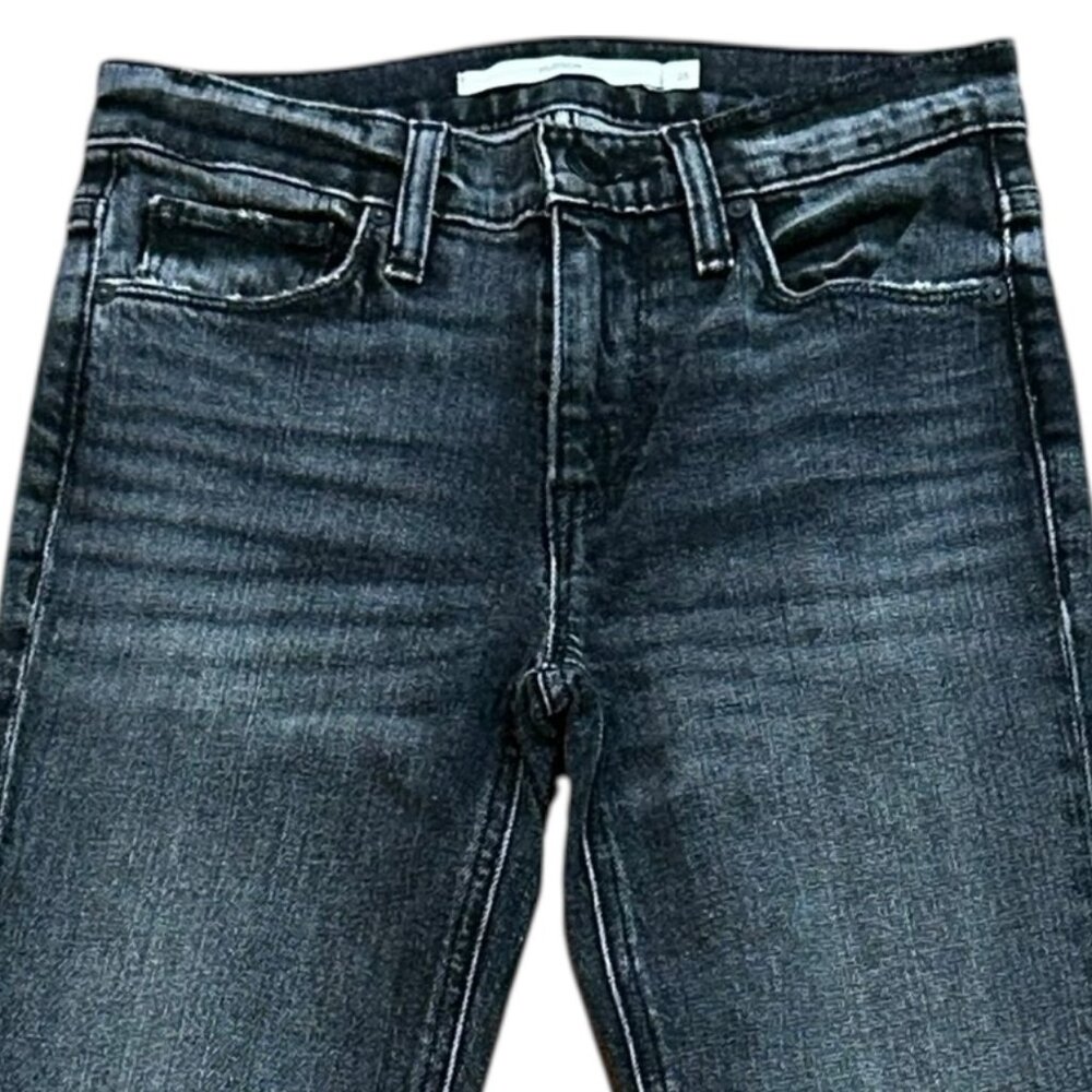 Hudson Nico Mid Rise Straight Inseam Split Black Star Denim Jeans Size 25 NWT - Picture 2 of 11
